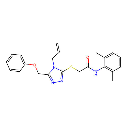 N-(2,6-dimethylphenyl)-2-{[5-(phenoxymethyl)-4-(prop-2-en-1-yl)-4H-1,2,4-triazol-3-yl]sulfanyl}acetamide structure