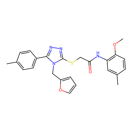 2-{[4-(furan-2-ylmethyl)-5-(4-methylphenyl)-4H-1,2,4-triazol-3-yl]sulfanyl}-N-(2-methoxy-5-methylphenyl)acetamide structure