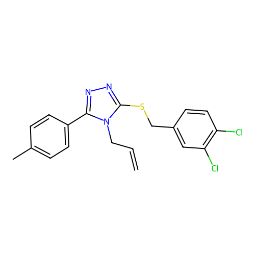 4-allyl-3-((3,4-dichlorobenzyl)thio)-5-(p-tolyl)-4H-1,2,4-triazole structure