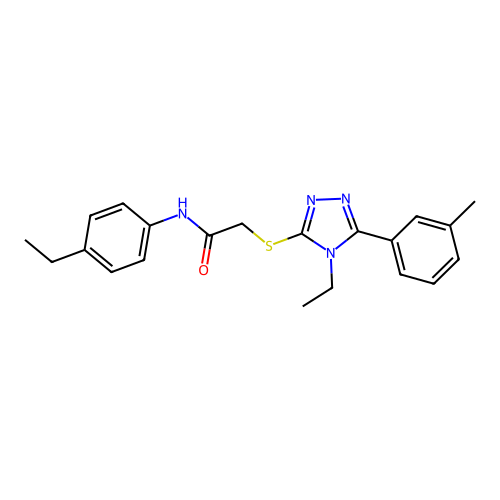 2-{[4-ethyl-5-(3-methylphenyl)-4H-1,2,4-triazol-3-yl]sulfanyl}-N-(4-ethylphenyl)acetamide structure
