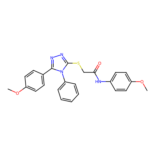 N-(4-methoxyphenyl)-2-{[5-(4-methoxyphenyl)-4-phenyl-4H-1,2,4-triazol-3-yl]sulfanyl}acetamide structure