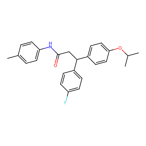 3-(4-fluorophenyl)-N-(4-methylphenyl)-3-[4-(propan-2-yloxy)phenyl]propanamide structure