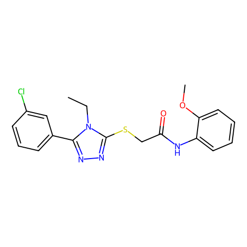 2-{[5-(3-chlorophenyl)-4-ethyl-4H-1,2,4-triazol-3-yl]sulfanyl}-N-(2-methoxyphenyl)acetamide structure