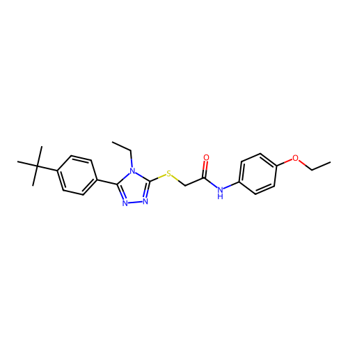 2-{[5-(4-tert-butylphenyl)-4-ethyl-4H-1,2,4-triazol-3-yl]sulfanyl}-N-(4-ethoxyphenyl)acetamide structure