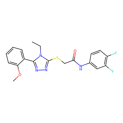 N-(3,4-difluorophenyl)-2-{[4-ethyl-5-(2-methoxyphenyl)-4H-1,2,4-triazol-3-yl]sulfanyl}acetamide structure