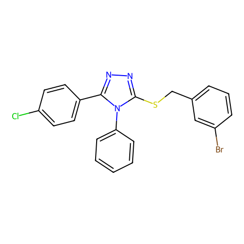 3-[(3-Bromophenyl)methylthio]-5-(4-chlorophenyl)-4-phenyl-1,2,4-triazole structure
