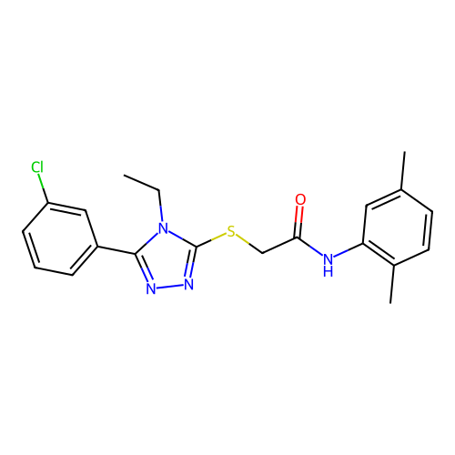 2-{[5-(3-chlorophenyl)-4-ethyl-4H-1,2,4-triazol-3-yl]sulfanyl}-N-(2,5-dimethylphenyl)acetamide structure