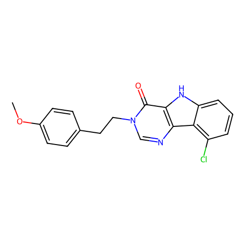 9-chloro-3-[2-(4-methoxyphenyl)ethyl]-3,5-dihydro-4H-pyrimido[5,4-b]indol-4-one structure