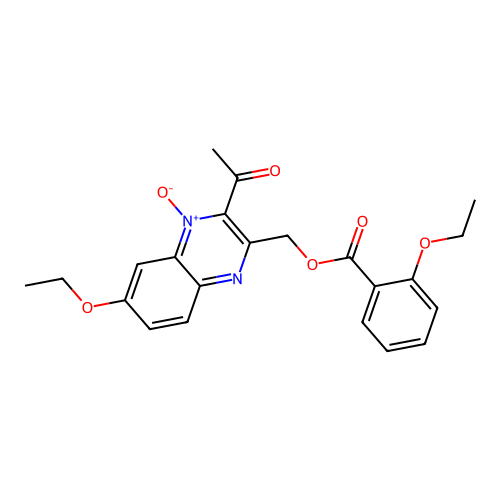 (3-Acetyl-6-ethoxy-4-oxidoquinoxalin-4-ium-2-yl)methyl 2-ethoxybenzoate structure
