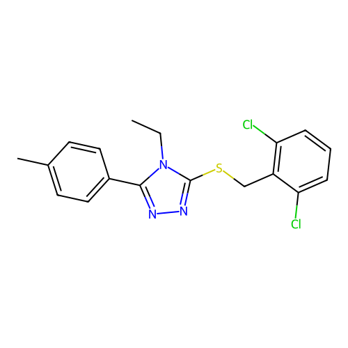3-[(2,6-Dichlorophenyl)methylthio]-4-ethyl-5-(4-methylphenyl)-1,2,4-triazole structure