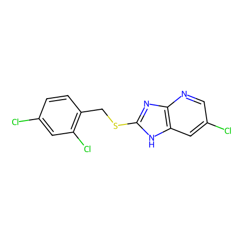 6-chloro-2-[(2,4-dichlorobenzyl)sulfanyl]-1H-imidazo[4,5-b]pyridine structure