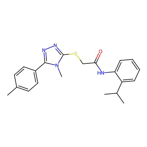2-{[4-methyl-5-(4-methylphenyl)-4H-1,2,4-triazol-3-yl]sulfanyl}-N-[2-(propan-2-yl)phenyl]acetamide structure