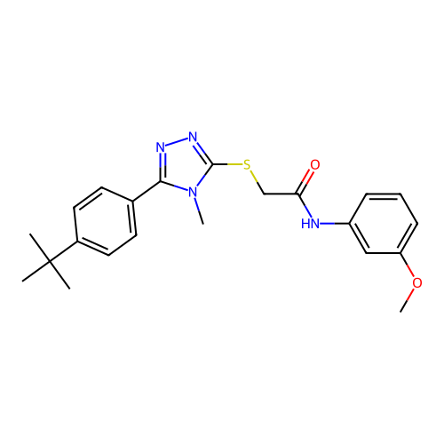 2-{[5-(4-tert-butylphenyl)-4-methyl-4H-1,2,4-triazol-3-yl]sulfanyl}-N-(3-methoxyphenyl)acetamide structure