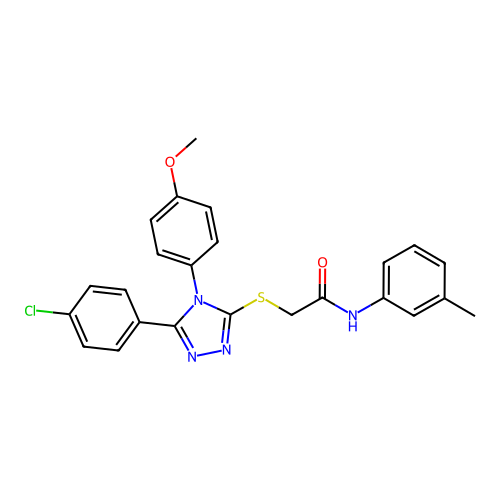 2-{[5-(4-chlorophenyl)-4-(4-methoxyphenyl)-4H-1,2,4-triazol-3-yl]sulfanyl}-N-(3-methylphenyl)acetamide structure