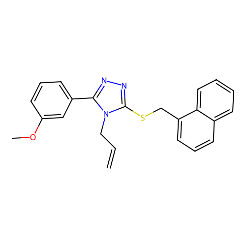 3-(3-methoxyphenyl)-5-[(naphthalen-1-ylmethyl)sulfanyl]-4-(prop-2-en-1-yl)-4H-1,2,4-triazole structure