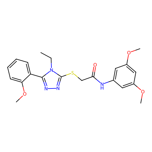 N-(3,5-dimethoxyphenyl)-2-[[4-ethyl-5-(2-methoxyphenyl)-1,2,4-triazol-3-yl]sulfanyl]acetamide structure