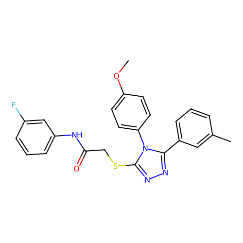 N-(3-fluorophenyl)-2-{[4-(4-methoxyphenyl)-5-(3-methylphenyl)-4H-1,2,4-triazol-3-yl]sulfanyl}acetamide structure