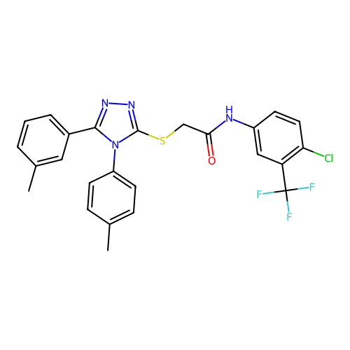 N-[4-chloro-3-(trifluoromethyl)phenyl]-2-{[5-(3-methylphenyl)-4-(4-methylphenyl)-4H-1,2,4-triazol-3-yl]sulfanyl}acetamide structure