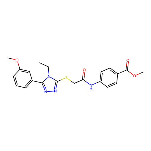 Methyl 4-[[2-[[4-ethyl-5-(3-methoxyphenyl)-1,2,4-triazol-3-yl]sulfanyl]acetyl]amino]benzoate structure