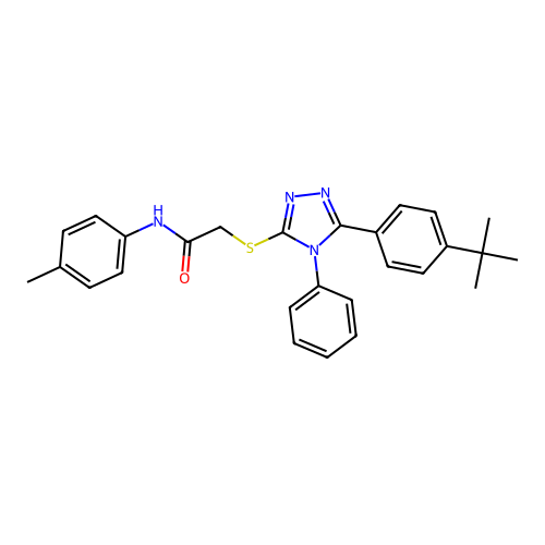 2-{[5-(4-tert-butylphenyl)-4-phenyl-4H-1,2,4-triazol-3-yl]sulfanyl}-N-(4-methylphenyl)acetamide structure