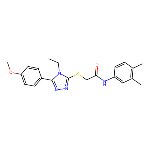 N-(3,4-dimethylphenyl)-2-((4-ethyl-5-(4-methoxyphenyl)-4H-1,2,4-triazol-3-yl)thio)acetamide structure