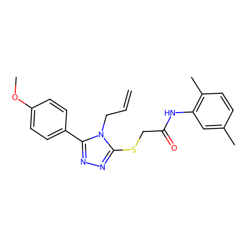 2-((4-allyl-5-(4-methoxyphenyl)-4H-1,2,4-triazol-3-yl)thio)-N-(2,5-dimethylphenyl)acetamide structure