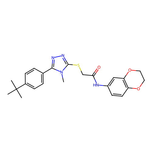 2-{[5-(4-tert-butylphenyl)-4-methyl-4H-1,2,4-triazol-3-yl]sulfanyl}-N-(2,3-dihydro-1,4-benzodioxin-6-yl)acetamide structure