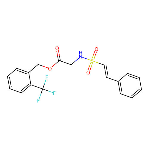 [2-(Trifluoromethyl)phenyl]methyl 2-(2-phenylethenesulfonamido)acetate structure