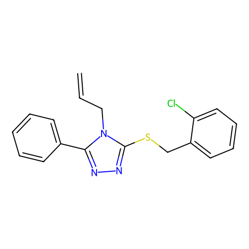 3-[(2-Chlorophenyl)methylthio]-5-phenyl-4-prop-2-enyl-1,2,4-triazole structure