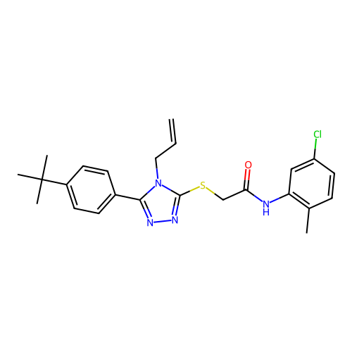 2-((4-allyl-5-(4-(tert-butyl)phenyl)-4H-1,2,4-triazol-3-yl)thio)-N-(5-chloro-2-methylphenyl)acetamide structure