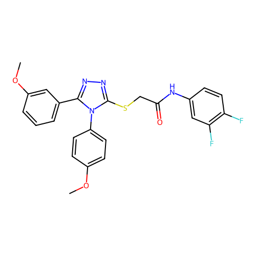 N-(3,4-difluorophenyl)-2-{[5-(3-methoxyphenyl)-4-(4-methoxyphenyl)-4H-1,2,4-triazol-3-yl]sulfanyl}acetamide structure