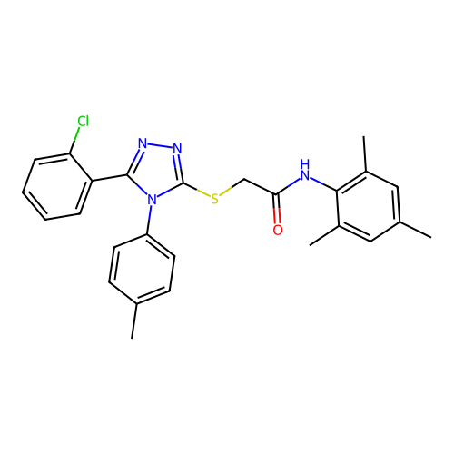 2-{[5-(2-chlorophenyl)-4-(4-methylphenyl)-4H-1,2,4-triazol-3-yl]sulfanyl}-N-(2,4,6-trimethylphenyl)acetamide structure