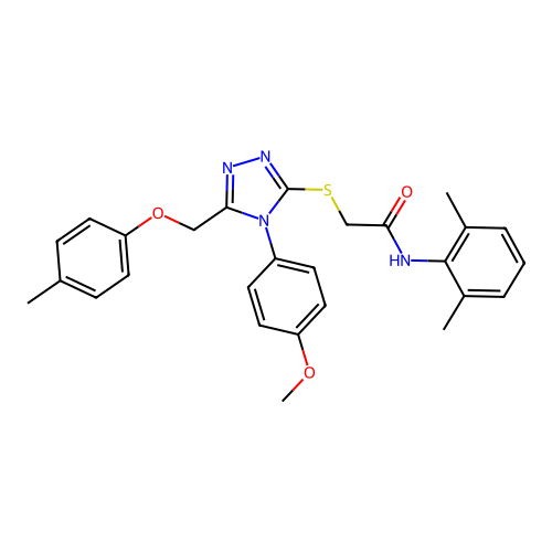 N-(2,6-dimethylphenyl)-2-((4-(4-methoxyphenyl)-5-((p-tolyloxy)methyl)-4H-1,2,4-triazol-3-yl)thio)acetamide structure