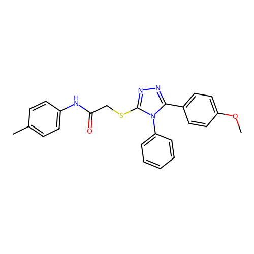 2-((5-(4-methoxyphenyl)-4-phenyl-4h-1,2,4-triazol-3-yl)thio)-N-(p-tolyl)acetamide structure