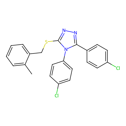 4,5-Bis(4-chlorophenyl)-3-[(2-methylphenyl)methylthio]-1,2,4-triazole structure
