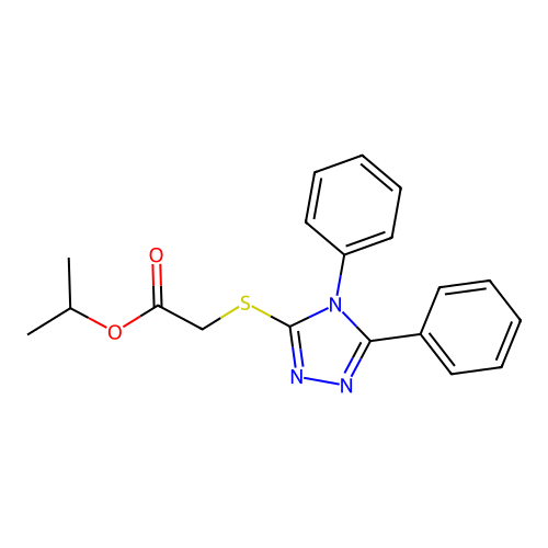 propan-2-yl [(4,5-diphenyl-4H-1,2,4-triazol-3-yl)sulfanyl]acetate structure