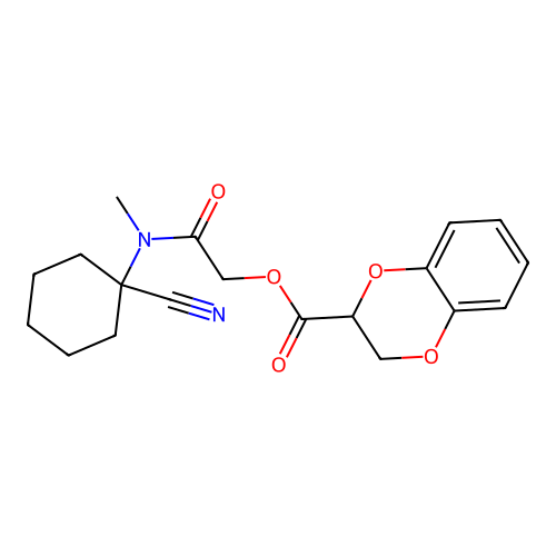 [(1-cyanocyclohexyl)(methyl)carbamoyl]methyl 2,3-dihydro-1,4-benzodioxine-2-carboxylate structure