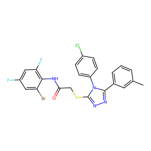C23H16BrClF2N4OS structure