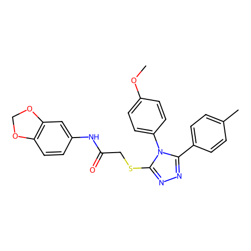 N-(1,3-benzodioxol-5-yl)-2-[[4-(4-methoxyphenyl)-5-(4-methylphenyl)-1,2,4-triazol-3-yl]sulfanyl]acetamide structure