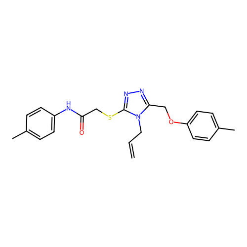 2-((4-allyl-5-((p-tolyloxy)methyl)-4H-1,2,4-triazol-3-yl)thio)-N-(p-tolyl)acetamide structure