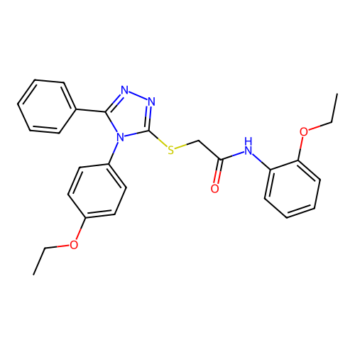 N-(2-ethoxyphenyl)-2-[[4-(4-ethoxyphenyl)-5-phenyl-1,2,4-triazol-3-yl]sulfanyl]acetamide structure