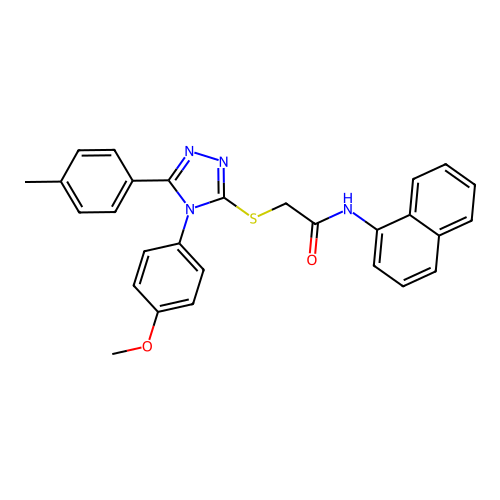2-{[4-(4-methoxyphenyl)-5-(4-methylphenyl)-4H-1,2,4-triazol-3-yl]sulfanyl}-N-(naphthalen-1-yl)acetamide structure