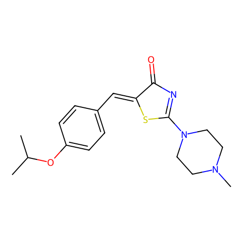 (5Z)-2-(4-methylpiperazin-1-yl)-5-[4-(propan-2-yloxy)benzylidene]-1,3-thiazol-4(5H)-one structure