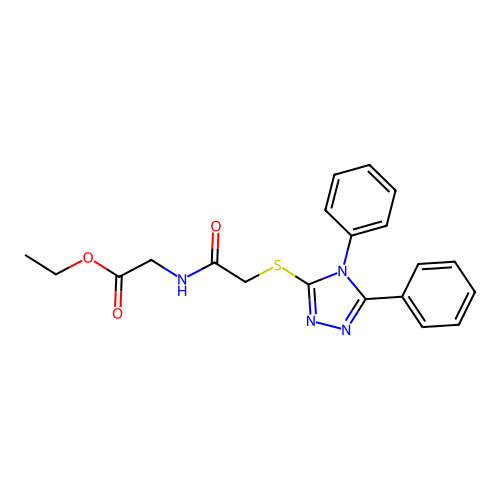 ethyl N-{[(4,5-diphenyl-4H-1,2,4-triazol-3-yl)sulfanyl]acetyl}glycinate structure