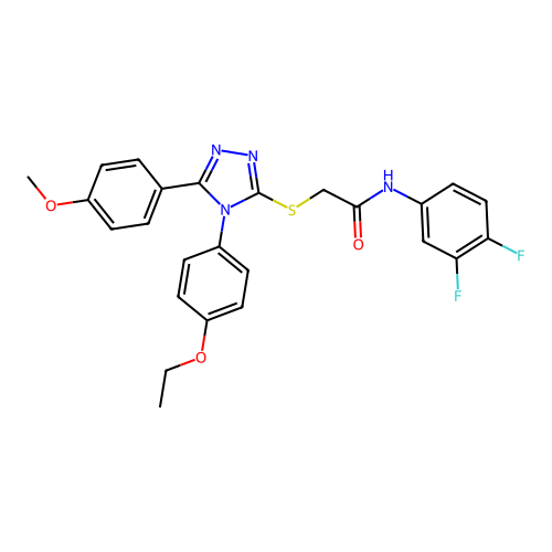 N-(3,4-difluorophenyl)-2-{[4-(4-ethoxyphenyl)-5-(4-methoxyphenyl)-4H-1,2,4-triazol-3-yl]sulfanyl}acetamide structure