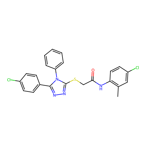 N-(4-chloro-2-methylphenyl)-2-{[5-(4-chlorophenyl)-4-phenyl-4H-1,2,4-triazol-3-yl]sulfanyl}acetamide structure