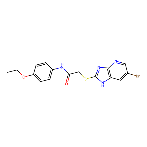 2-[(6-bromo-3H-imidazo[4,5-b]pyridin-2-yl)sulfanyl]-N-(4-ethoxyphenyl)acetamide structure