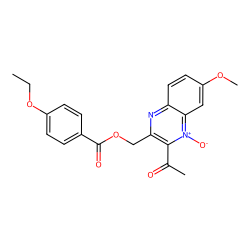 (3-Acetyl-6-methoxy-4-oxidoquinoxalin-4-ium-2-yl)methyl 4-ethoxybenzoate structure