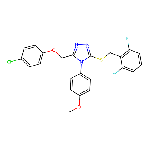 1-({5-[(2,6-difluorophenyl)methylthio]-4-(4-methoxyphenyl)(1,2,4-triazol-3-yl) }methoxy)-4-chlorobenzene structure