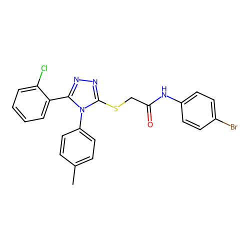 N-(4-bromophenyl)-2-[[5-(2-chlorophenyl)-4-(4-methylphenyl)-1,2,4-triazol-3-yl]sulfanyl]acetamide structure